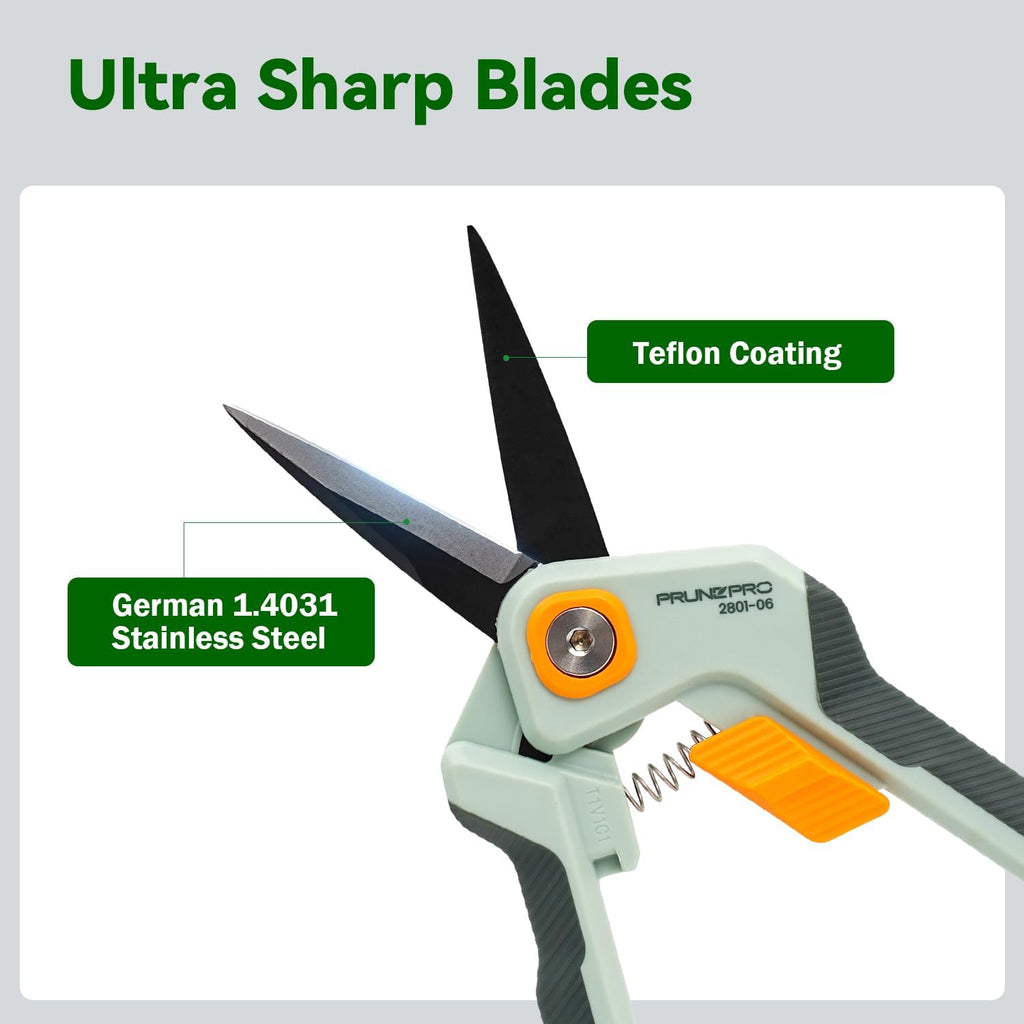 PrunePro Pruning Shears Gardening Scissors Set Professional Hand Pruner Sharp Stainless Steel Blade Garden Scissors