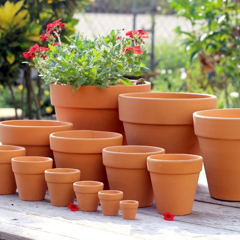 OLEEP Clay Pots - 10 Pack (5.5 inch) Large Terra Cotta Plant Pot with Drainage Hole,Garden Pots, Clay Planters Pot