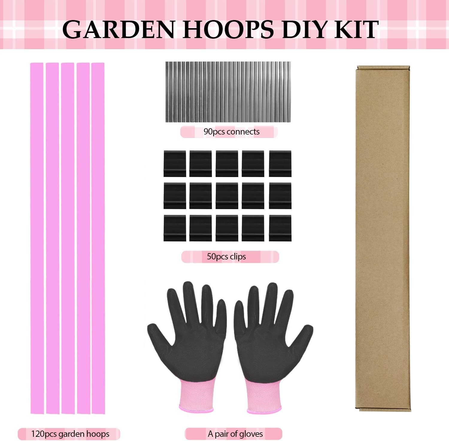 Garden Hoops 120pcs, Sunwuk Greenhouse Hoops for 1-3.5ft Wide Raised Bed, 30 Sets of 5.6ft Long Super Bendable
