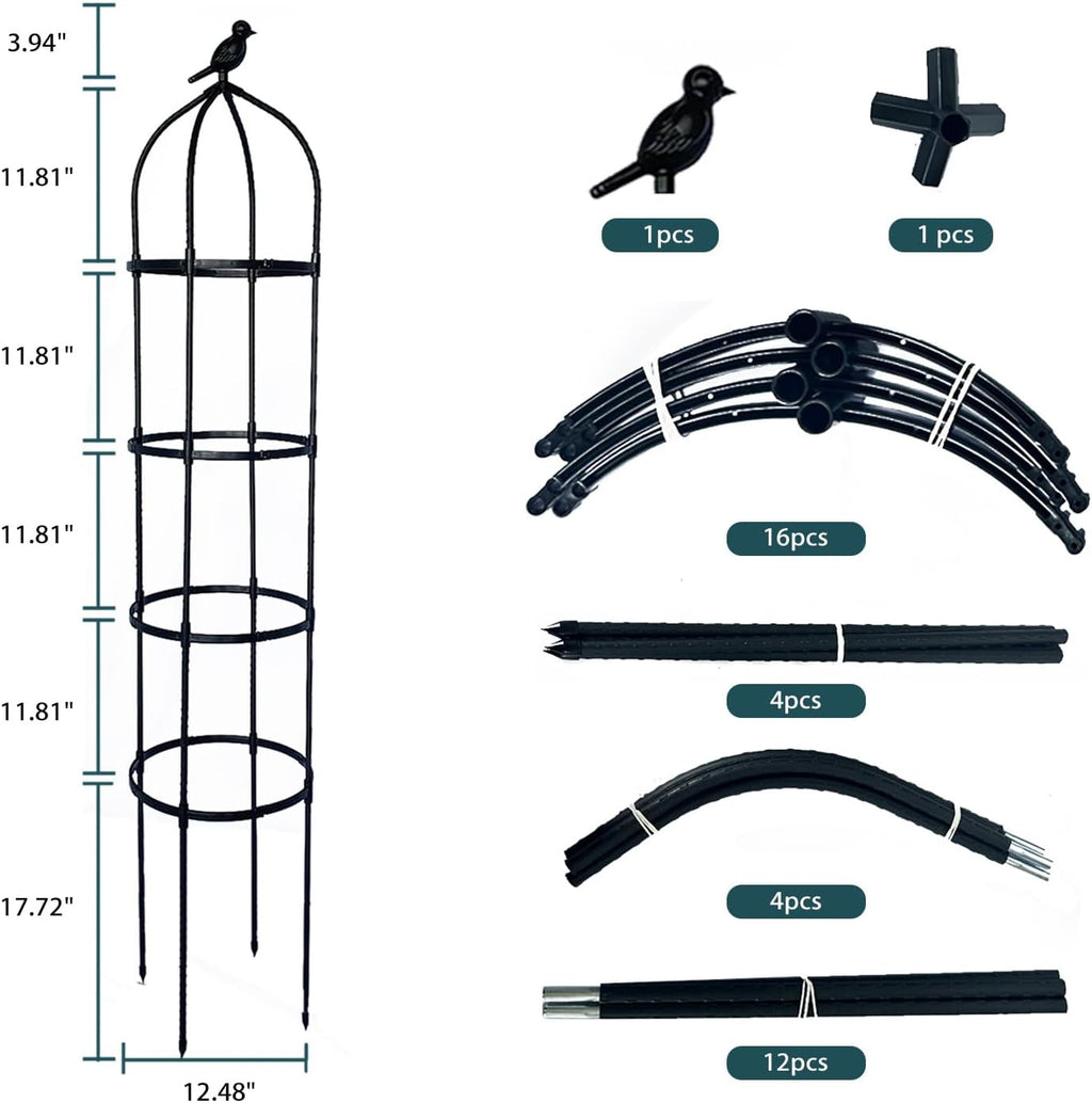 2 Pack Garden Obelisk Trellis for Climbing Plants Outdoor, Plant Trellis Garden Tower Trellis for Potted Plant