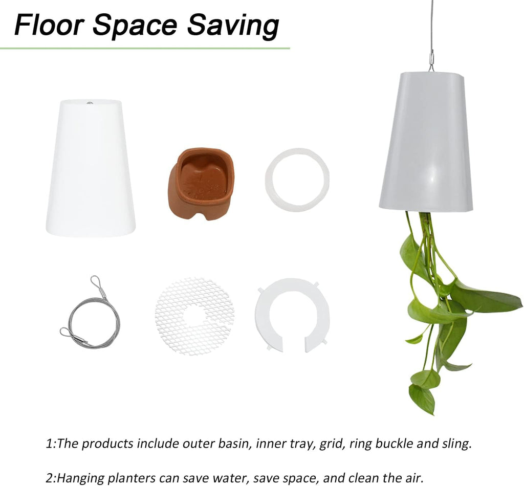 2-Pack Upside-Down Planter Hanging Flower Pot Planter for Balcony Garden | Durable Indoor Outdoor Home Decoration