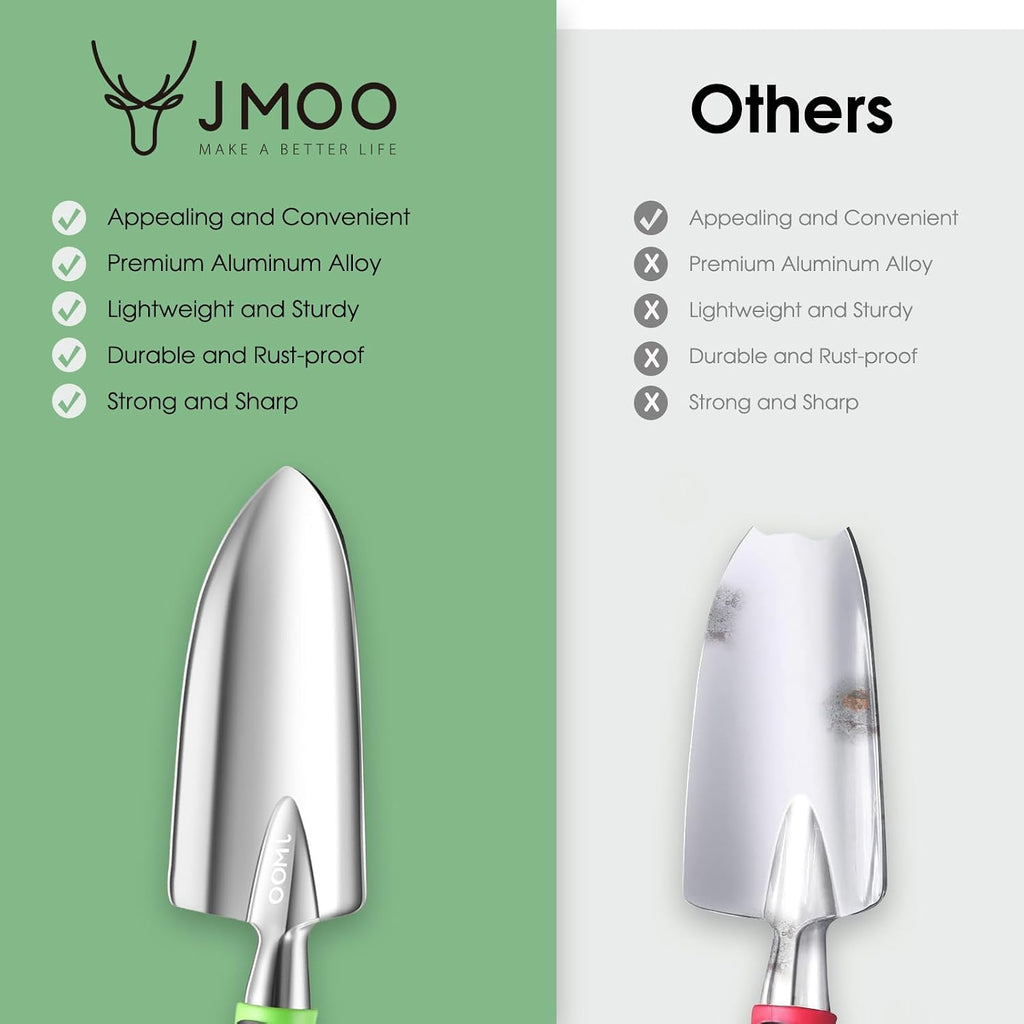 JMOO Garden Tools, 8-Piece Garden Tool Set with Non-Slip Ergonomic HandlesIdeal for All Ages, This is the for Dad and