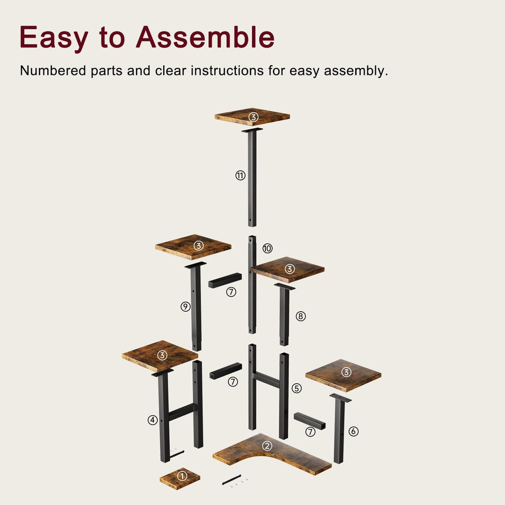 Yzosvki Corner Plant Stand Indoor, 6 Tiered Corner Plant Shelf Flower Stand for Multiple Plants, Plant Shelves