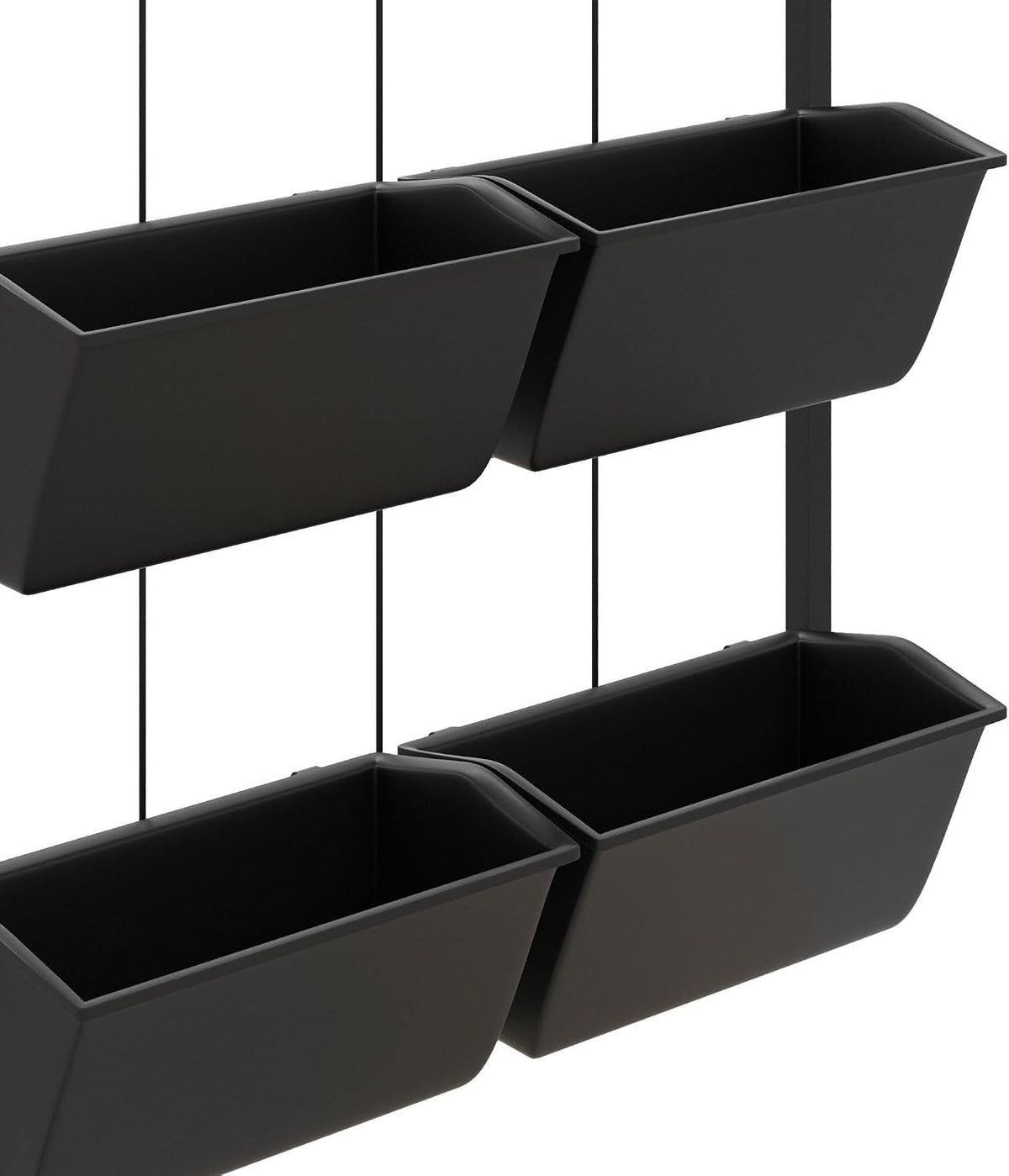 Outsunny 3-Tier Wall Planter w/ 6 Pots, Outdoor Hanging Planter, Black | Indoor Outdoor Use, Self-Draining