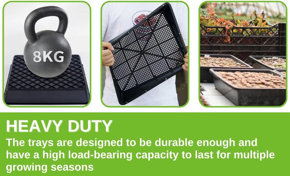 BeGrit Soil Blocking Trays 15x12 inch 5 Set/10 pcs Mesh Bottom Seed Starter Trays for Seedling, Microgreen, Soil