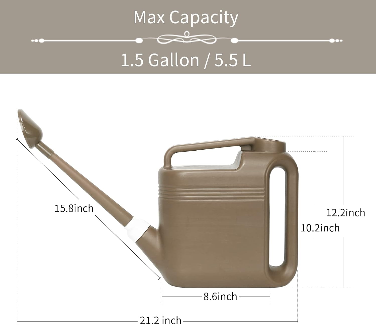 1.5 Gallon Watering Can for Outdoor & Indoor Plants, Large Garden Watering Pot with Lightweight and 5.5L Capacity