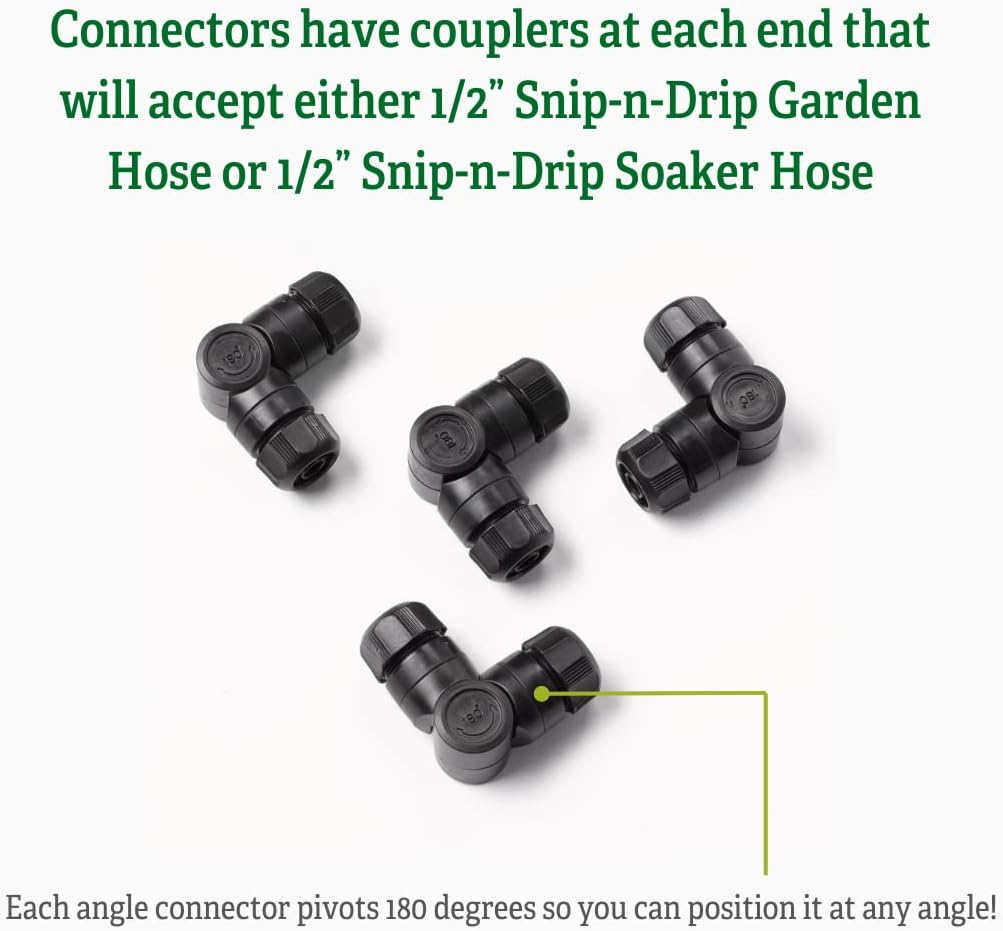 Gardeners Supply Company Snip and Drip Connector Kit | Watering Soaker Sprinkler System Extender, For Raised Garden Bed