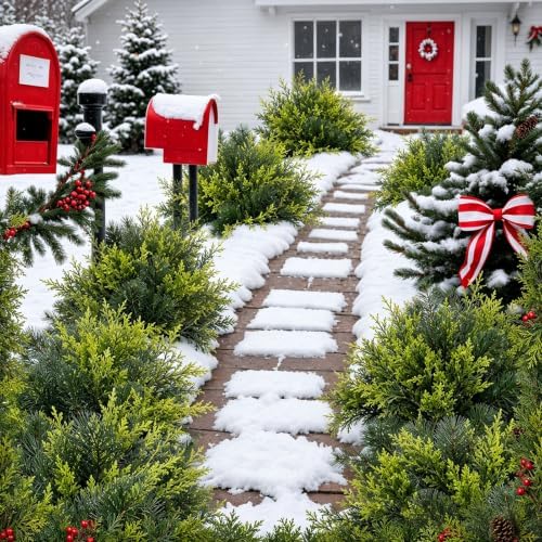 Suncalla 48 Pcs Artificial Christmas Flowers for Outdoors Winter, Classic