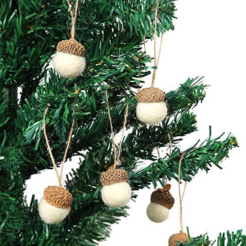 Boao 18 Pcs Felt Acorn Ornaments Fall Thanksgiving Wool Acorn Ball Decor