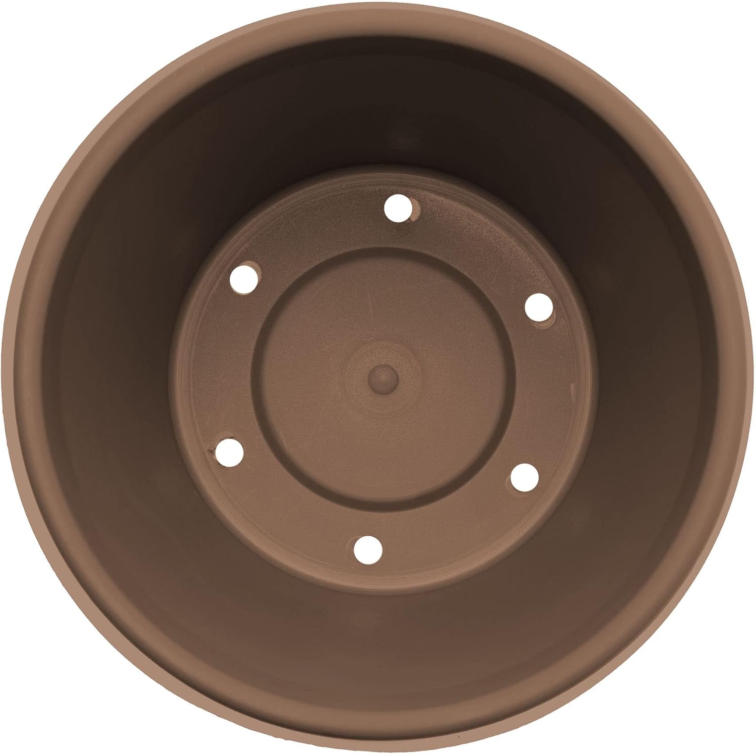 Bloem Terra Pot Round Planter: 14" - Chocolate - Matte Finish, Durable Resin, Traditional Style Pot, for Indoor and