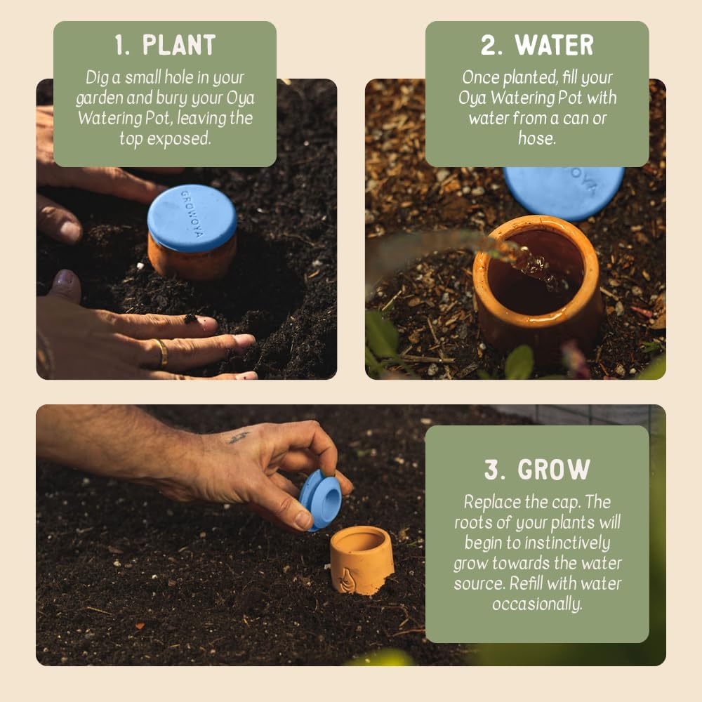 Medium OYA Irrigation Pot for Garden Bed, Raised Planters and Grow Bags | Self Watering Pots with an Olla Watering