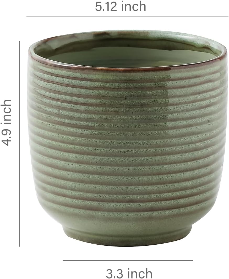 Ceramic Plant Pot, 5.12 Inch Small Planter with Unique Glaze, Home Decor Indoor Outdoor Flower Pot for Succulents