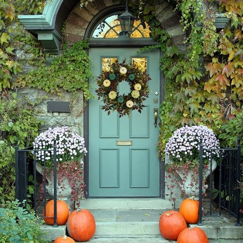 AMF0RESJ Fall Wreaths for Front Door 24" Autumn Door Wreath for Home Decor