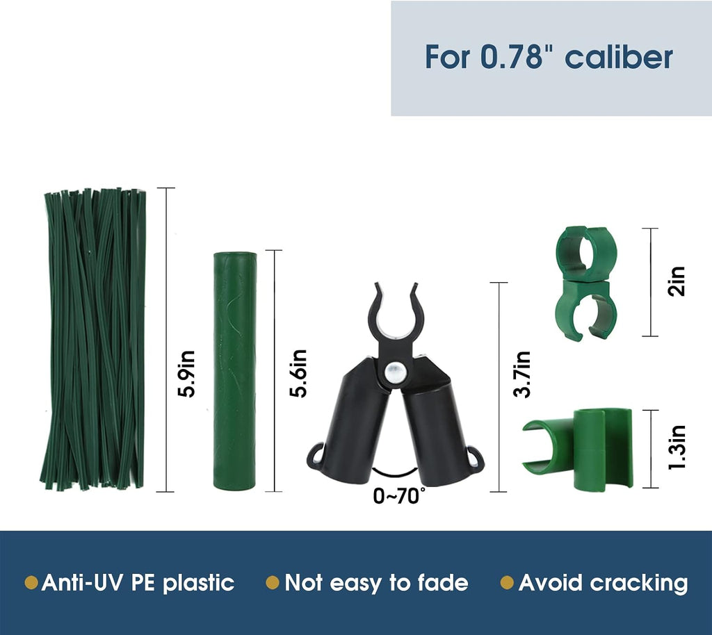 Adjustable Plant Trellis Connectors, Plastic Garden Stakes Clips for 0.78 inch Diameter Poles Connecting Joints for