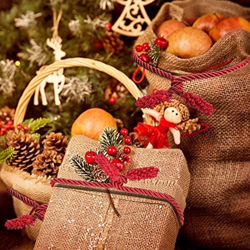 Zhengmy 20 Pcs 25 Inch Extra Long Christmas Garland Ties Christmas Decorative Twist Ties for Banister Reusable Flexible Twist for Holiday Xmas Home Decorations Craft Wrapping (Red)