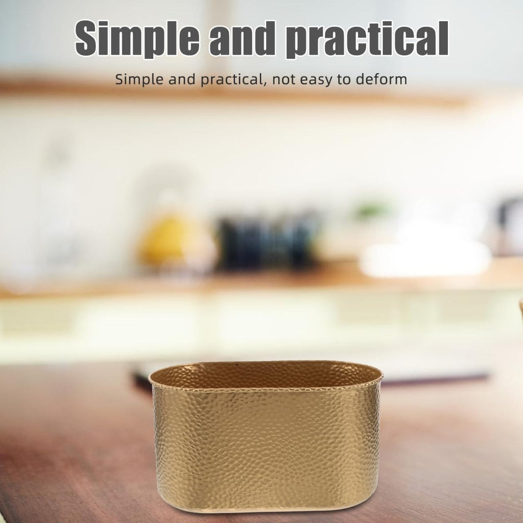 Cabilock Large Metal Wide-Mouth Flower Pot with Hammered Texture Decorative Iron Planter for Orchids and Indoor Plants