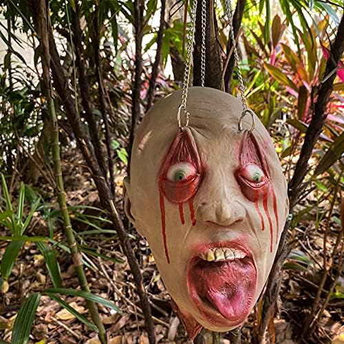 Bulex Severed Head Zombie Decorations Scary Halloween Realistic Props Hanging Bloody Head Haunted Party Décor