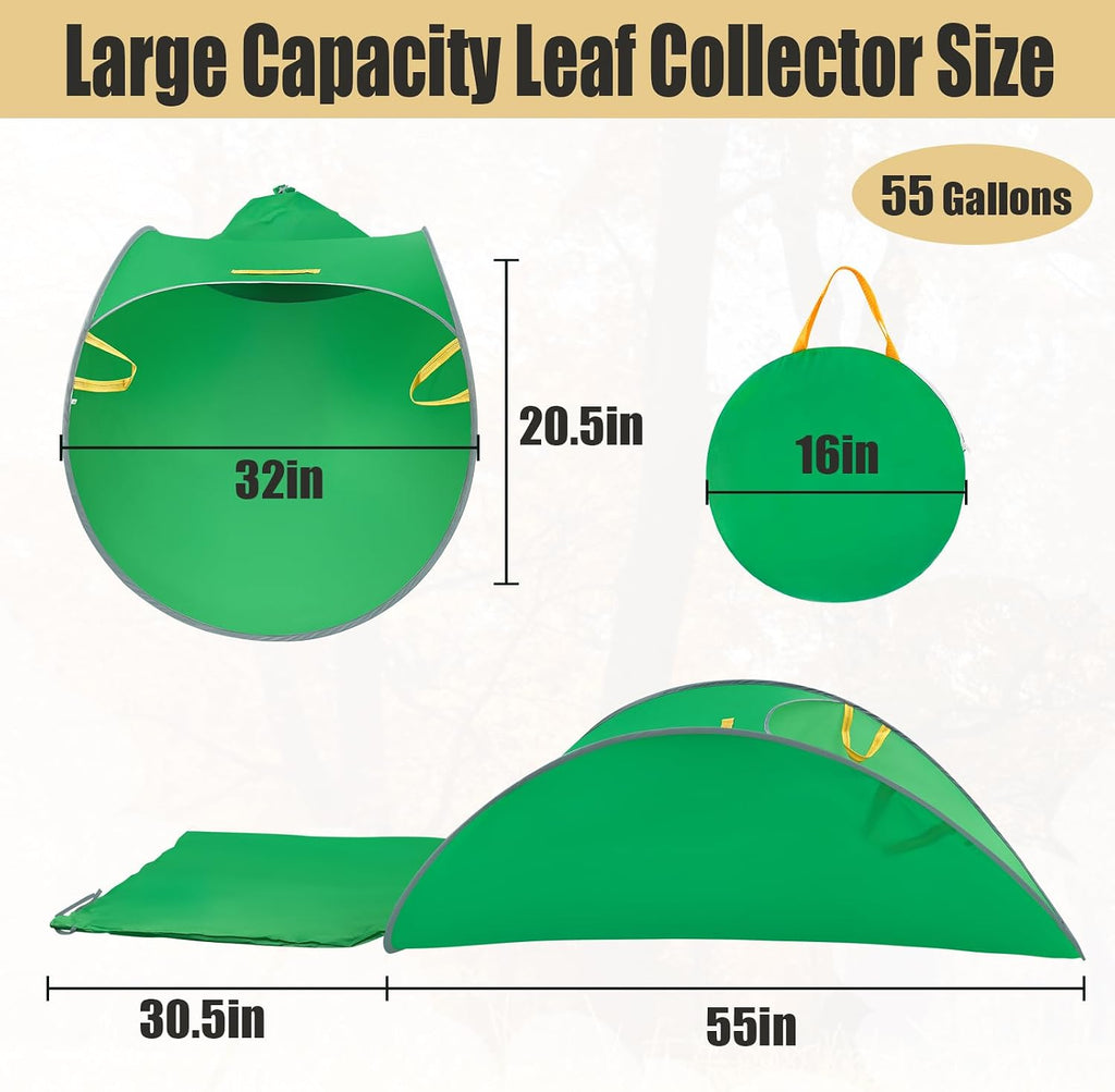 UQM Leaf Collector, Portable Pop Up Leaf Bags, Foldable Leaf Pick Up Tools | Foldable Leaf Pick Up Tools, Reusable Yard