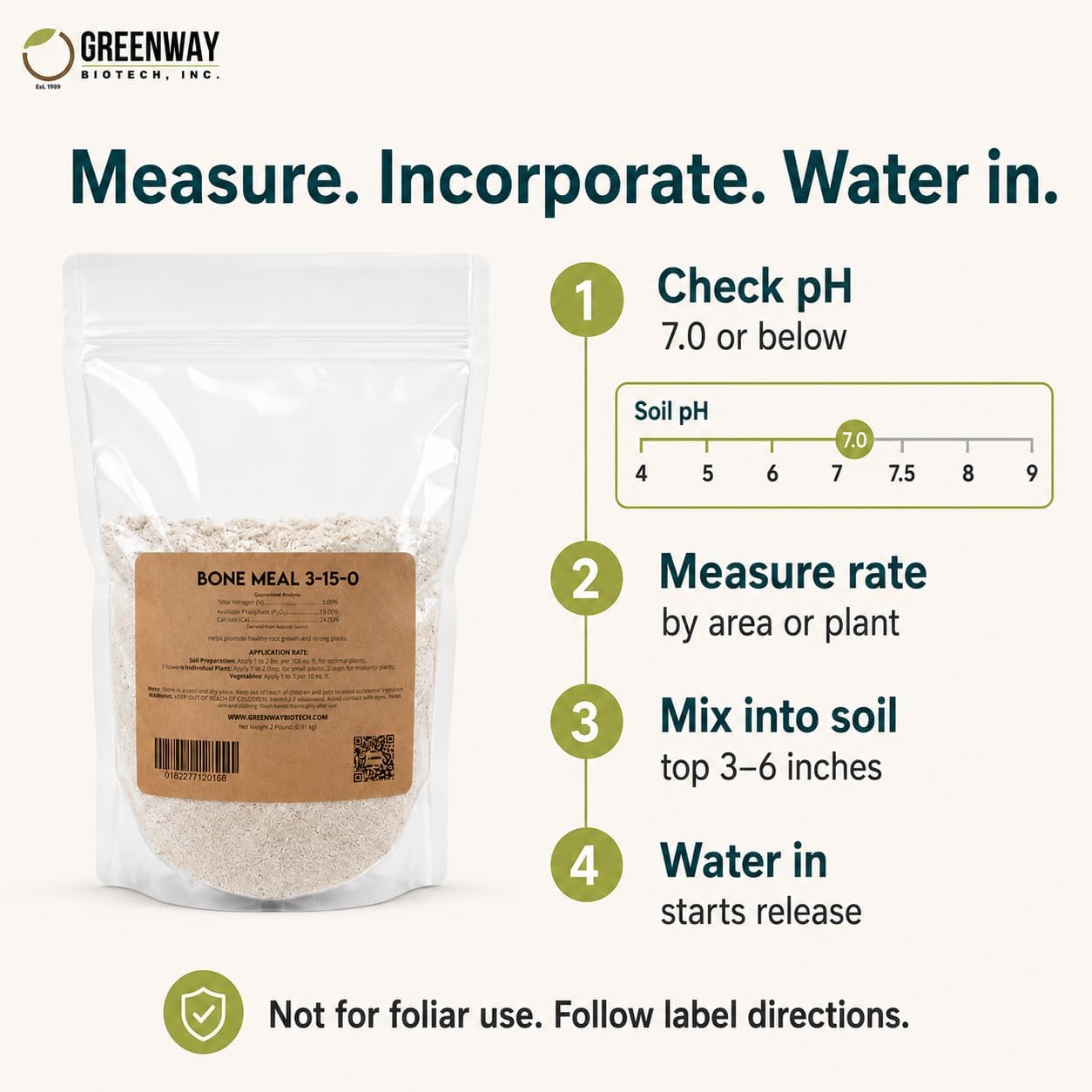 Greenway Biotech, Inc. Bone Meal Fertilizer 3-15-0 Plus 24% Calcium for Plant’s Strong Root Development- Plant Food