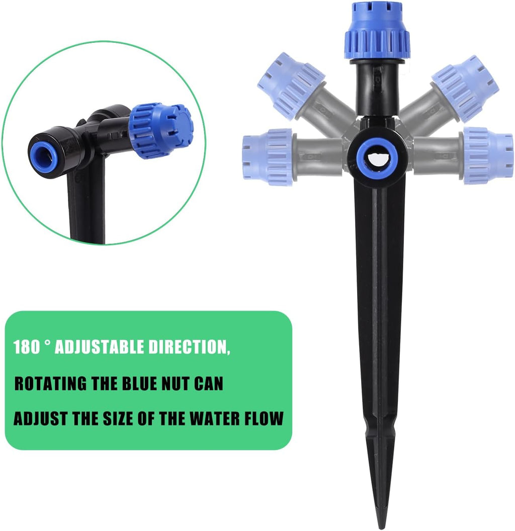 HUISUYTON 36 Pcs Push-to-Fit Drip Irrigation Emitters for 1/4 inch Tubing | Quick-Connect Drip Emitters on 5.8" Sturdy