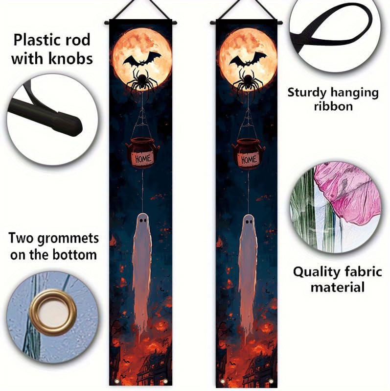 12x71 inch Halloween porch banner background cloth hanging decoration, suitable for birthday parties, indoor, outdoor, terrace and deck holiday celebrations
