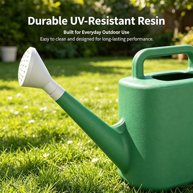 Watering Can Outdoor, 2 Gallon Large Capacity Watering Can, Green Garden Watering Can with Long Spout for Outdoor