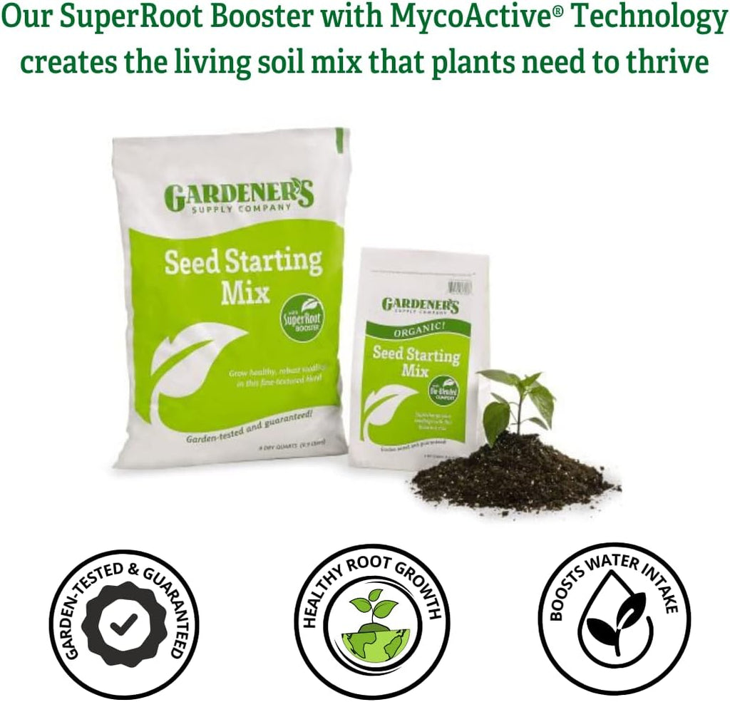 Gardeners Supply Company SuperRoot Booster Seed Starter Mix | Promotes Strong Roots & Boost Plant Growth | High