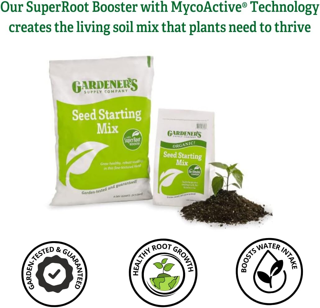 Gardeners Supply Company SuperRoot Booster Seed Starter Mix | Promotes Strong Roots & Boost Plant Growth | High
