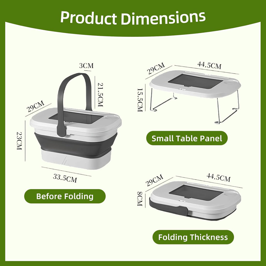 Collapsible Picnic Basket 16L, Folding Basket for Picnic with Lid Table, Waterproof Large Picnic Basket with Handles