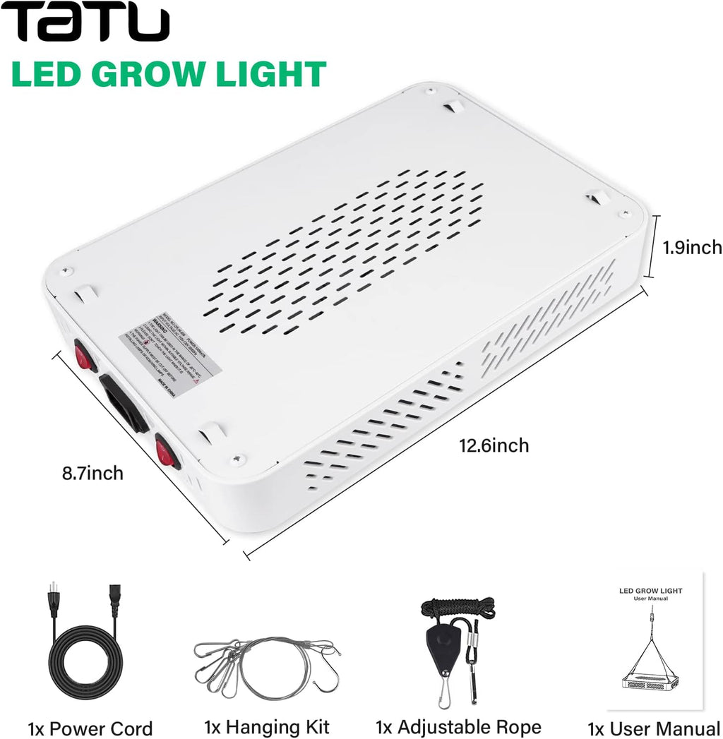 TATU 1000w LED Grow Light for Indoor Plants, Full Spectrum Plant Light | Growing Lamp for Hydroponic Indoor Plant Veg