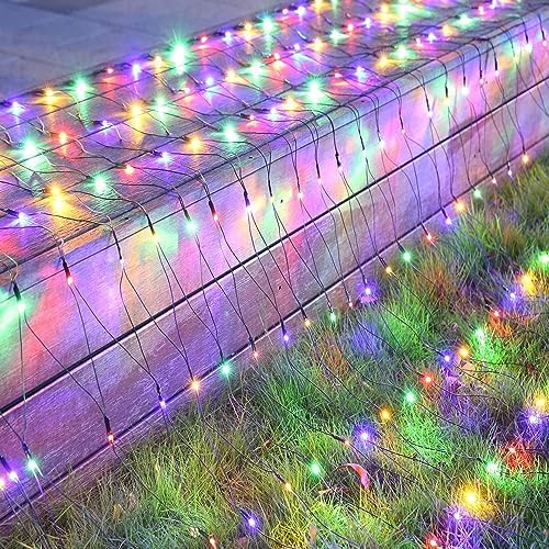 iBaycon 2Pack 4FT x 6FT Christmas Net Lights Outdoor Mesh Light, Multicolor