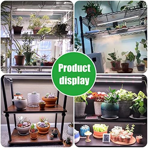 2 Head 13" Growing Lamp for Indoor Plants, Red & White Full Spectrum LED Grow Light Strips with Auto ON/Off, 3/9/12H Timer,10 Dimmable Levels for Green House Seedlings