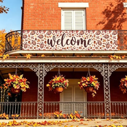 Welcome Fall Banner Fall Football Banner Yard Party Outdoor Decor