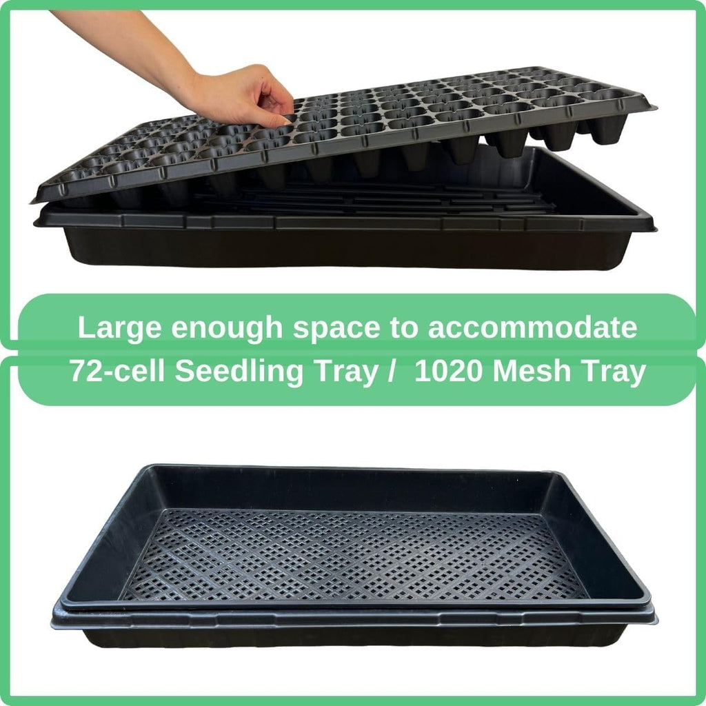Standard 1020 Tray Sturdy Plant Growing Trays Plastic Seed Starter Tray for Microgreens Heavy Duty Seedling Trays No