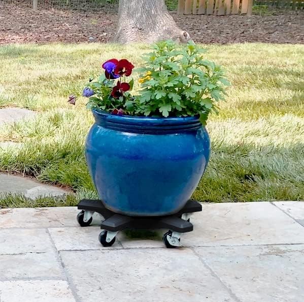 Bosmere 16" Plant Caddie - Heavy-Duty Rolling Plant Stand with Locking Wheels, 500 lb Capacity – Durable Plant Caddy