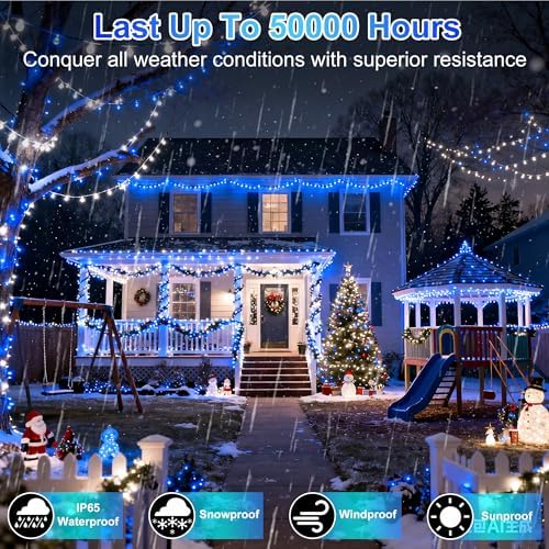 750 LED 240FT Christmas String Lights Outdoor, 12 Pro Modes with Timer