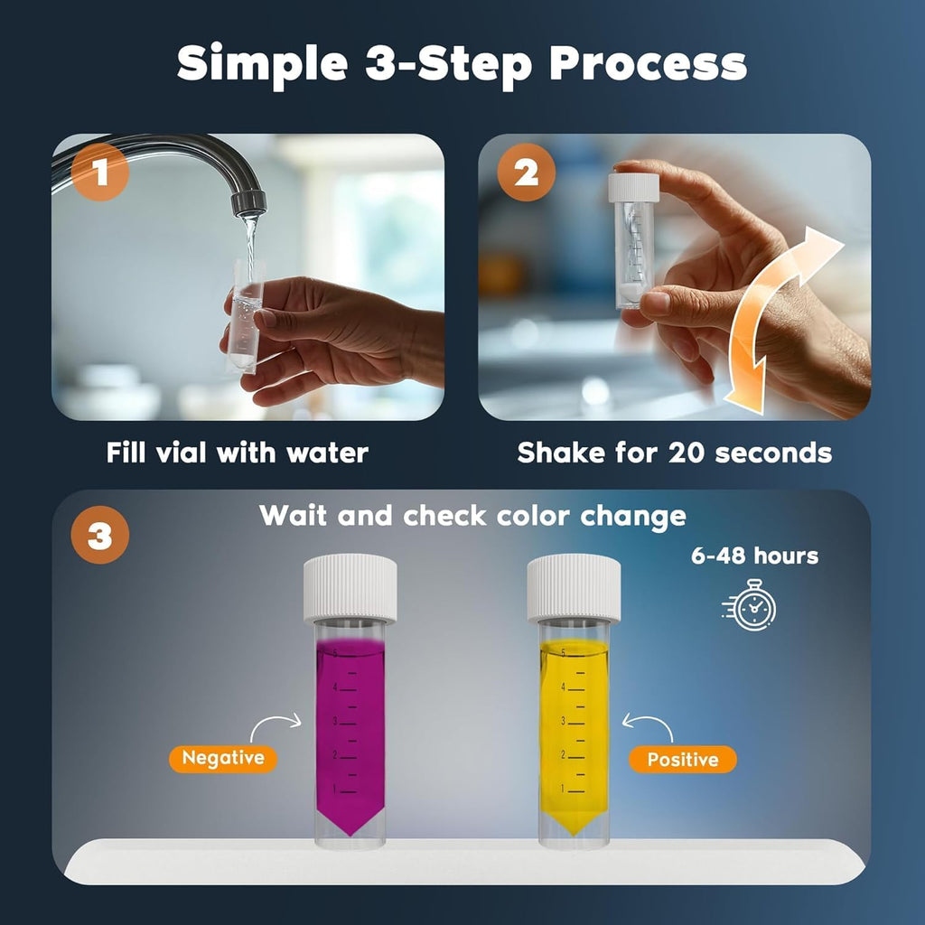 Watersafe® Bacteria Water Test Kit – USA-Made – Results as Fast as 6 Hours – Detects Coliform (Inc. E. coli) &