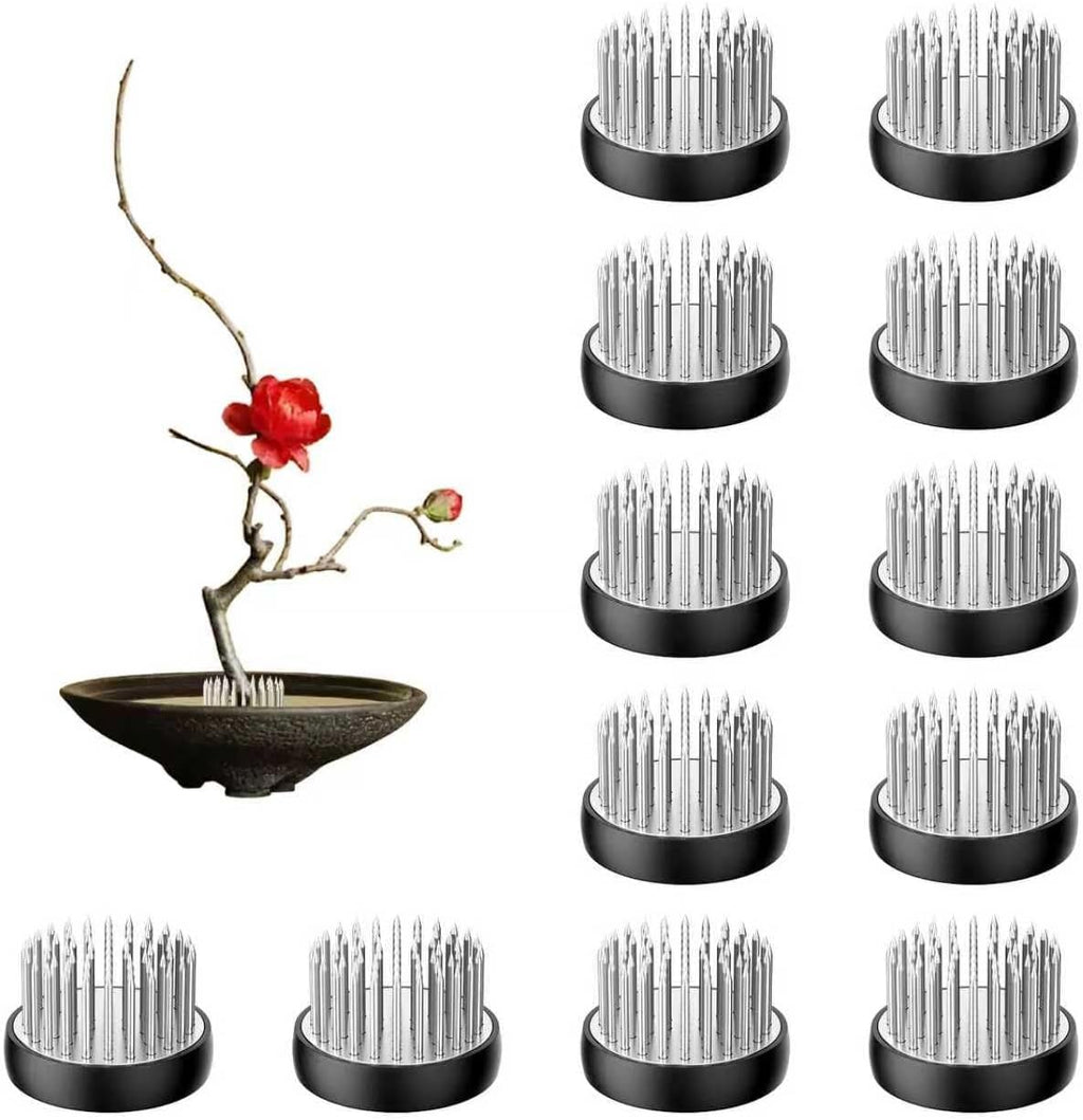 12Pcs Small Vase Flower Frogs, 1.34Inch, Silver