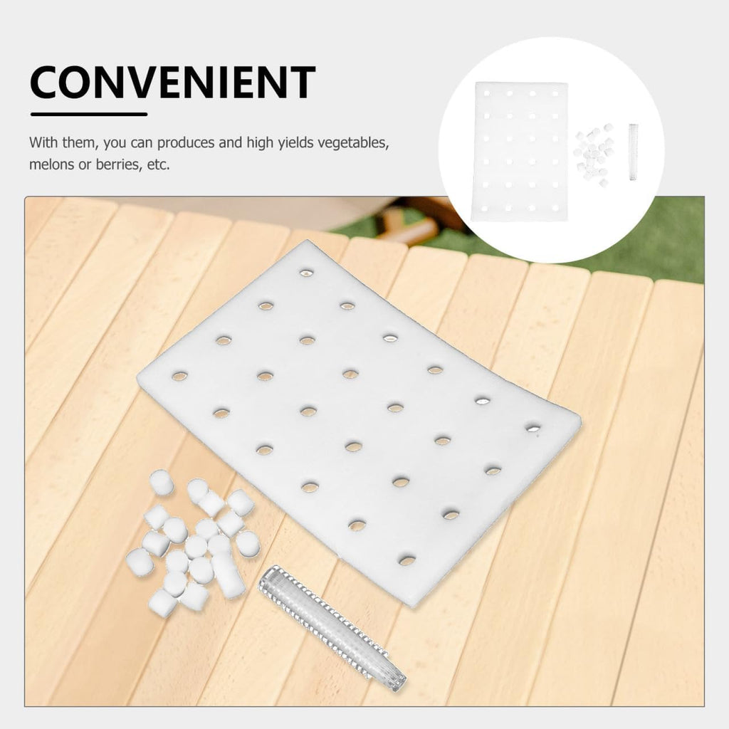 DOITOOL 24 Hydroponic Sponges Planting Tool Planting Tray with 24 Holes Floating Gardening Plate Soilless Cultivation