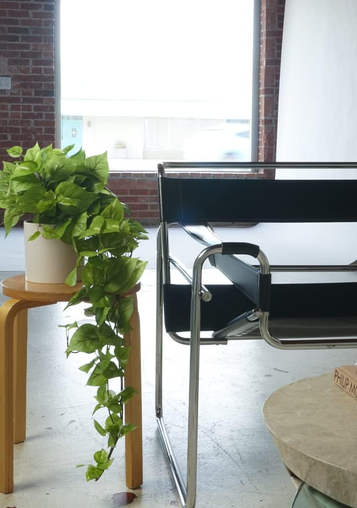 Retrograde 32" Fake Plant, Silk Faux Pothos Ivy Plant (Light Green) | Removable Pot Included, Realistic Silk Fake