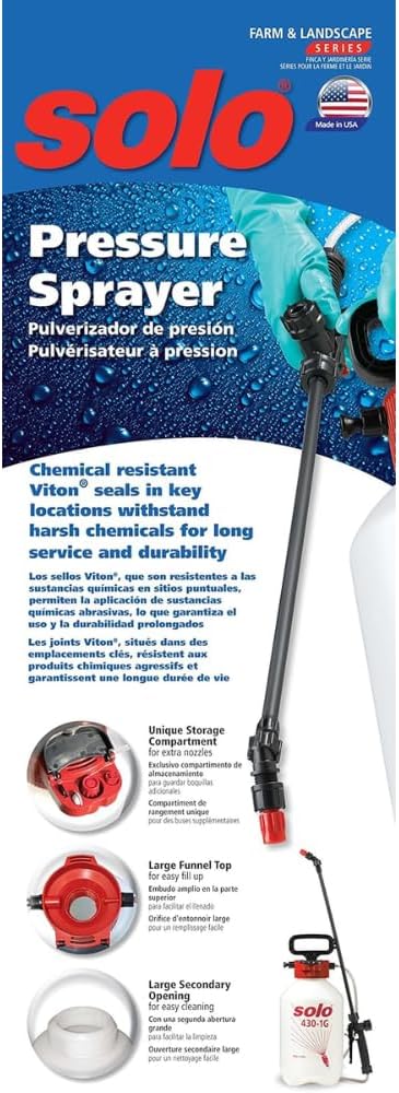 SOLO 430-1G 1-Gallon Handheld Sprayer with Viton® Seals in Key Locations | Viton® Seals Resist Harsh Chemicals.