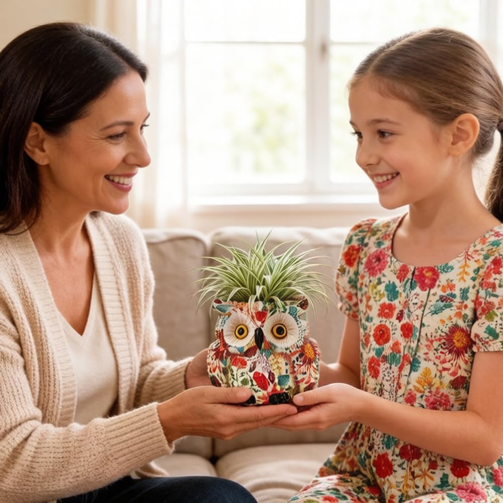 Owl Planter, Owl Succulent Pots, Funny Plant Pots Indoor/Outdoor, Decorative Garden Flower Pot, Cute Small Planters for
