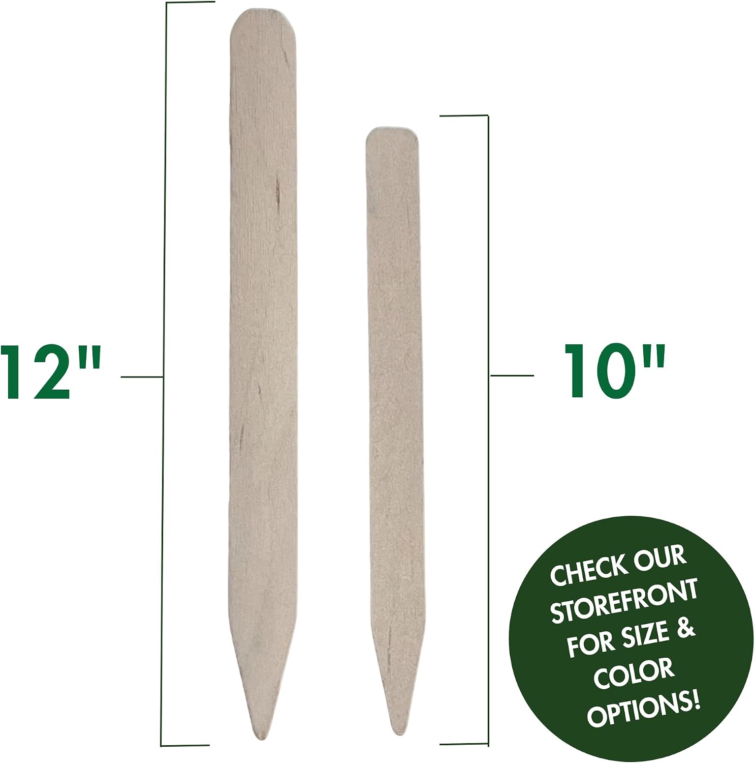 100% Natural Wood Plant Markers - 12 Inches Tall - for Field and Garden Use - Eco-Friendly & Sustainable Plant