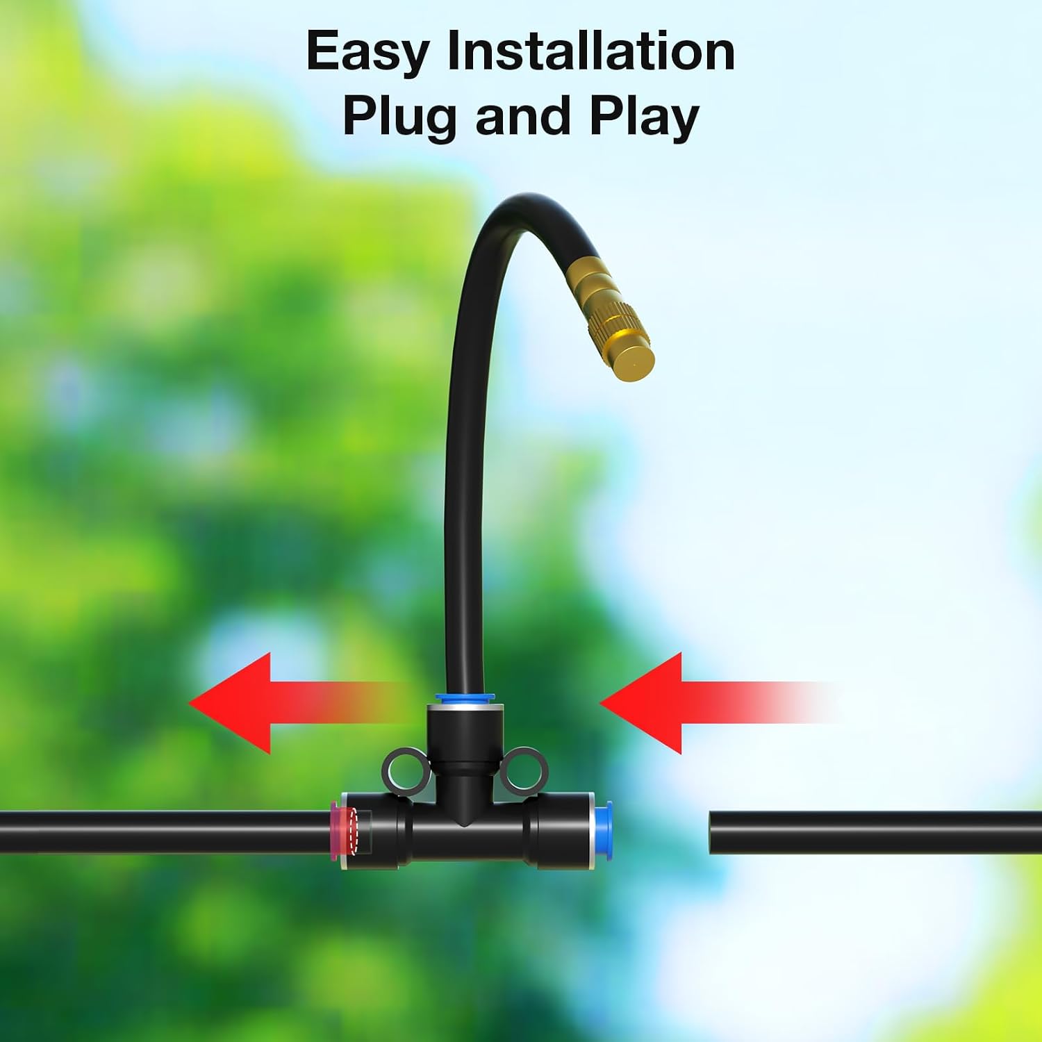 MIXC 200Ft 1/4" Drip Irrigation System,2026-Upgrade Garden Irrigation Kit with 32pcs Adjustable Copper Nozzles
