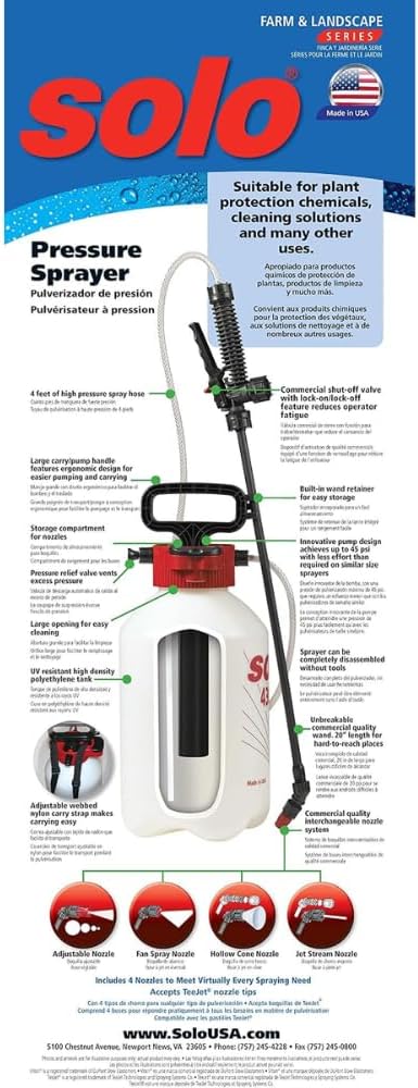 SOLO 430-1G 1-Gallon Handheld Sprayer with Viton® Seals in Key Locations | Viton® Seals Resist Harsh Chemicals.