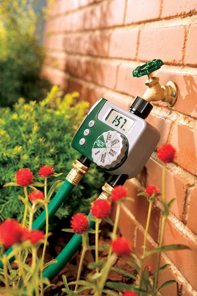 Orbit Programmable Digital Hose Watering Timer - 2 Outlet - Battery Powered - with LCD Screen - Built-in Rain Delay