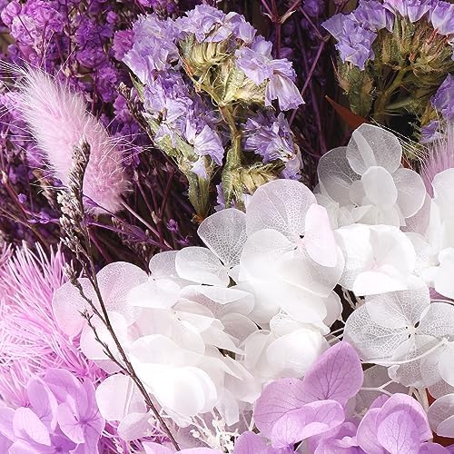 Real Dried Flowers, Natural Dry Flowers Mixed Natural Pressed Flowers Flores Secas Dried Florals for Crafts,Resin,Candle Making (Purple)