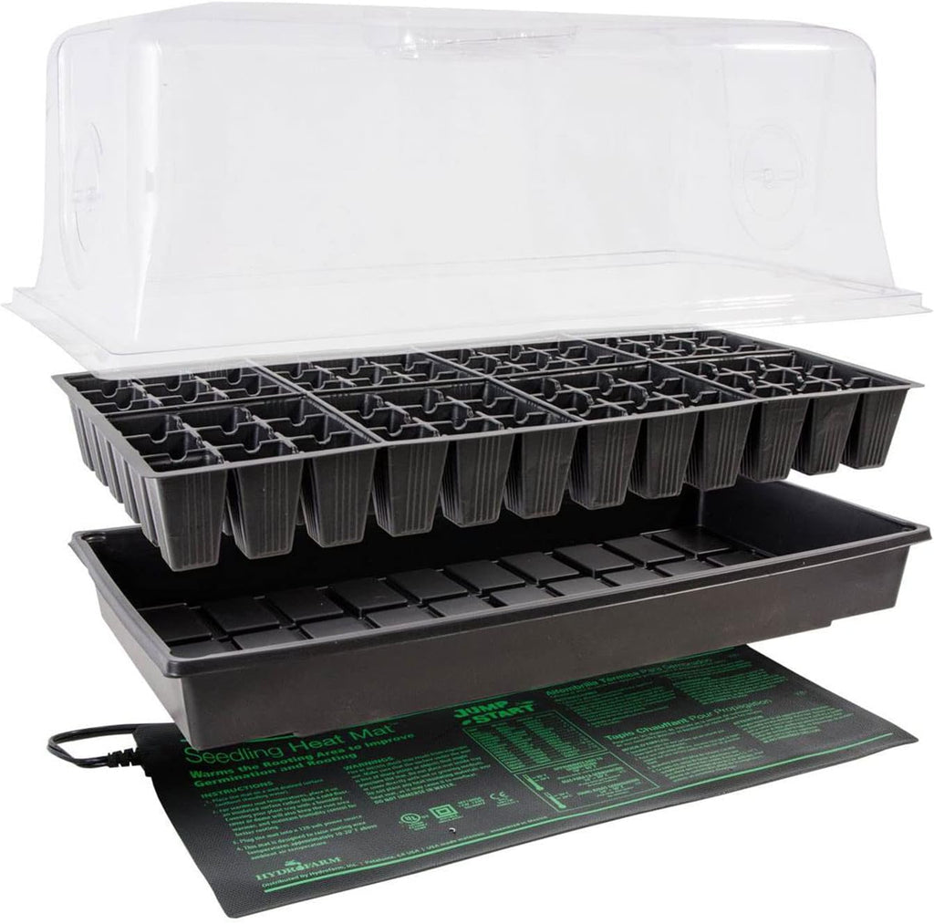 Jump Start CK64060 120V 17W Germination Hot House with Heat Mat, Watertight Tray, Cell Insert and 7" Humidity Dome