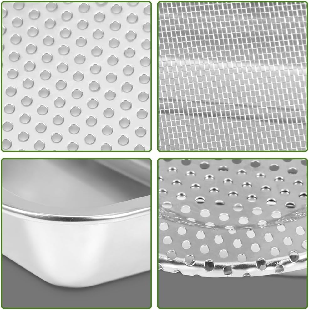 Picowe Stainless Steel Sprouting Trays Seed Sprouting Kit with Stainless Steel Mesh Tray Seed Starter Tray Seed