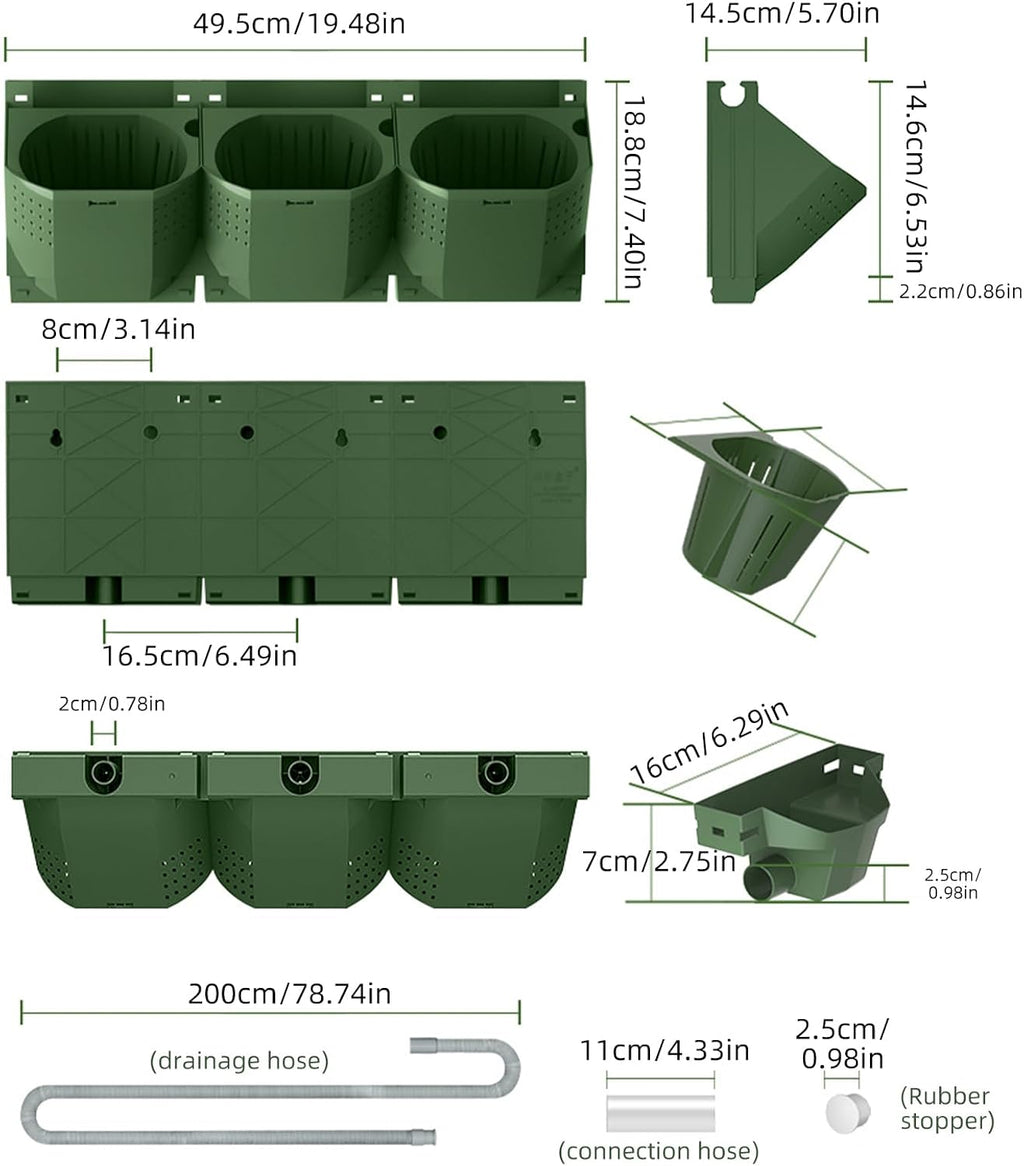 36 Pockets Self Watering Wall Mounted Vertical Planter, Wall Planter Indoor Vertical Living Green Plant Wall Easy